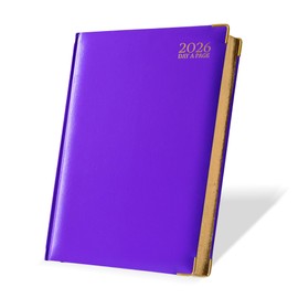 G4GADGET A4 2026 Day a Page Purple Diary Gilt Edges Hardback