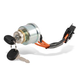 loosoo Ignition Lock Cylinder Starter Switch w/ 2 Keys Assembly 86569718 Compatible with New Holland Tractor 1530 1630 1725 1925 TC25 TC25D TC29 TC29D TC33 TC33D, 5A 12V, 2 Positions