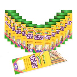ThEast Rainbow Pencils,PACK of 14(140 Pieces), 4 Color in 1 Pencils for Kids, Assorted Colors for Drawing, Coloring, Sketching Pencils For Drawing Stationery,Bulk, Pre-sharpened,Color box packaging