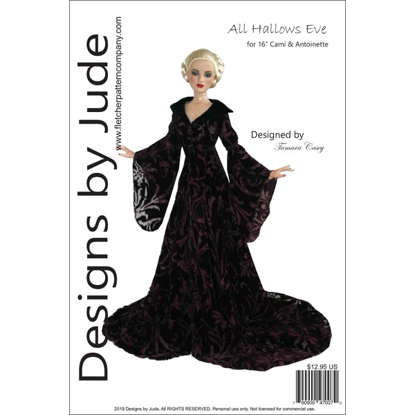 All Hallows Eve Robe Printed Sewing Pattern for 16" Cami