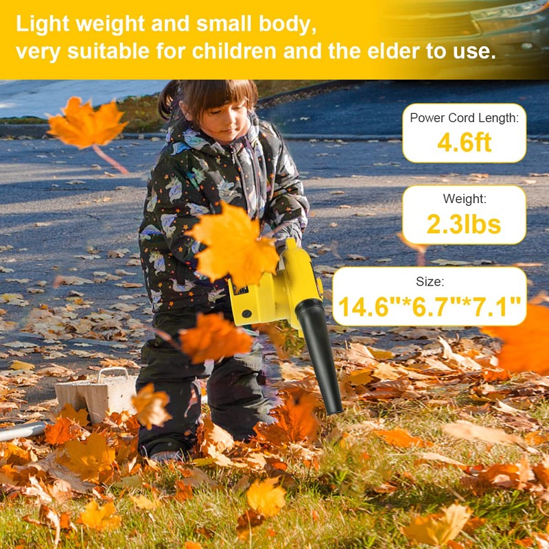 Corded Electric Leaf Blower,2 in 1 Small Handheld Lightweight Sweeper/Vacuum,110V