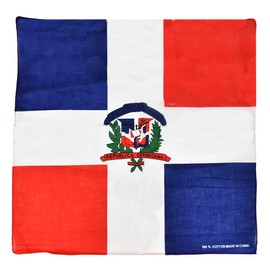 Motique Accessories Large Cotton Bandanas - Dominican Flag Dominico Republic Bandanna