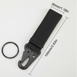 Pack of 4 Key Chain Carabiner Keyrings, Tactical Keychain Belt Clip with Carabiner Hook, Tactical Keychain for Car Keys, Bottle, Camping, Hiking