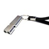 Black and Silver Metal Emergency Survival Whistle Double Tubes Safety