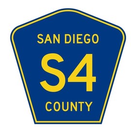 San Diego County Road S4 Route Highway Sticker Decal R8323 Highway Sign Road Sign 3"