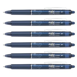 PILOT Frixion Ball Click 0.7 Rollerball Pens Pack of 6 Blue Black