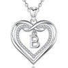 Vito Sterling Silver Initial Pendant Necklaces for Women, Cubic Zirconia