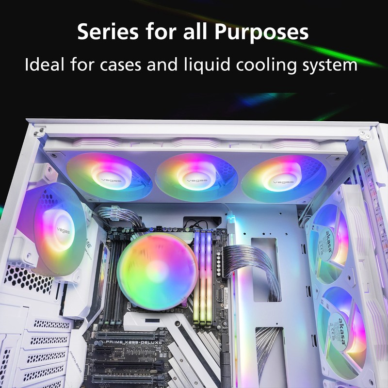 Akasa Vegas AK-FN111-WH A12, Addressable RGB Fan, PC Fan with