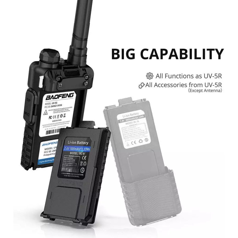 Baofeng UV-5X / UV-5G [1 Pair] GMRS Radio | 5W
