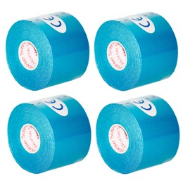 Kinesiology Tape Pro, Athletic Waterproof Muscle Support Adhesive Kinesio Sport Tape for Athletes 2 inches x 16.4 feet, 4 Rolls, Light Blue
