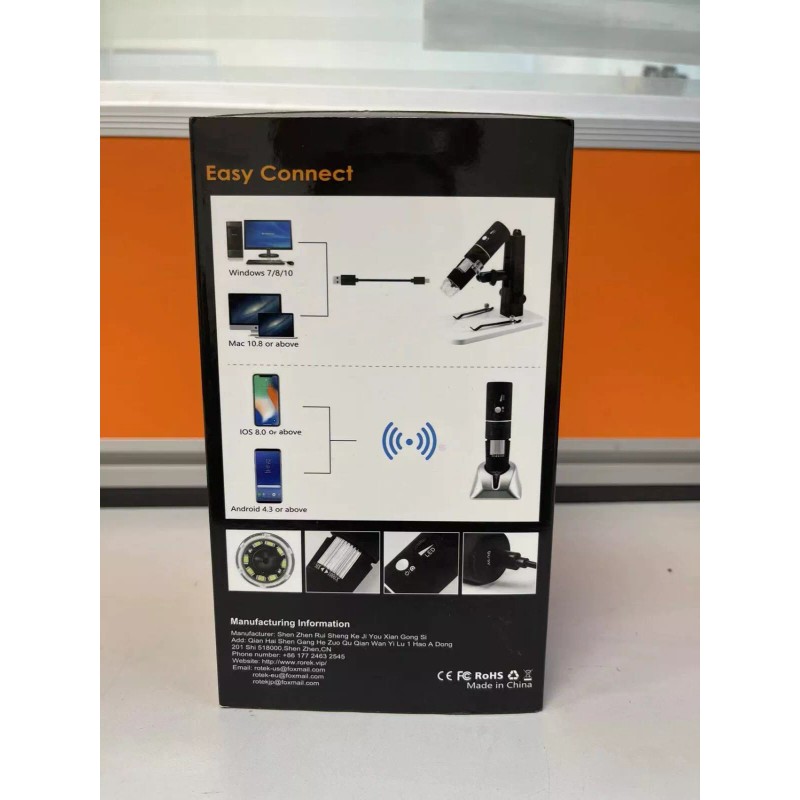 ROTEK Digital Microscope, ROTEK WiFi USB Microscope Camera 1000x Zoom