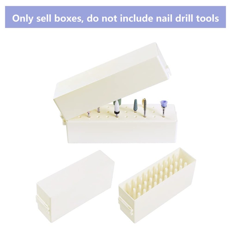 LIONVISON Nail Drill Bits Holder Case, 30 Holes Nail Drill