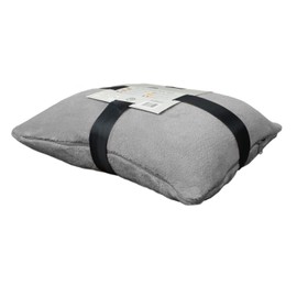 Delindo Lifestyle 2-in-1 Cuddly Blanket Travel Grey, 135 x 200 cm, Fluffy Soft Travel Pillow Convertible to Travel Blanket for Women, Men and Children