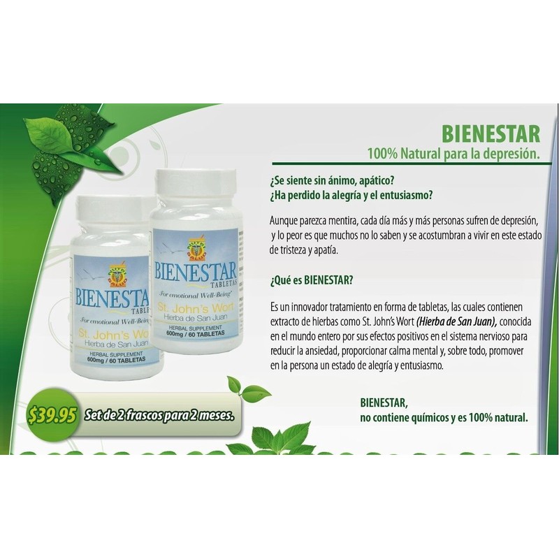 Nutrisalud Products Tratamiento natural para la depresion y tristeza. Set