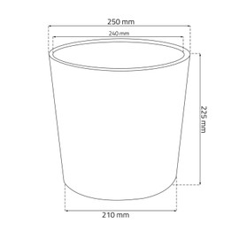 Prosper Plast DRTUS250L-440U 25 x 22.4 cm "Rato" Round Flowerpot - Dark Brown