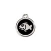 Cat Tag Stainless Steel Enamelled 'Fish' Yellow with Engraving