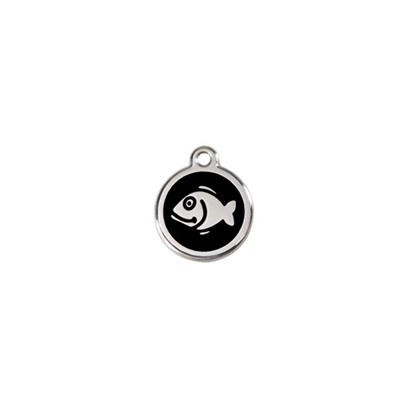 Cat Tag Stainless Steel Enamelled 'Fish' Yellow with Engraving