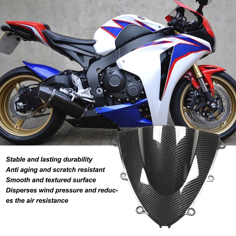 Motorcycle Front Windshield Carbon Fiber Style Replacement for CBR 1000RR