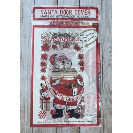 VTG NEW 30"X 60" CHRISTMAS SANTA CLAUS FRONT DOOR COVER WRAP DECORATION