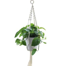 NICAI Kitchen Hängender Übertopf, Rattan-Blumenkorb