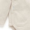 Purebaby Pointelle Long Sleeve Wrap Bodysuit - Wheat Melange, 000
