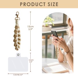 KUDOS Woven Short Phone Lanyard with Small Pad for Easy Attachment – 15cm Length, Color Brown (Paw Shape)