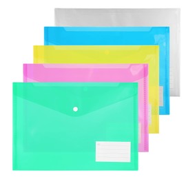 Plastic File Folders, 50 PCS Plastic Envelopes with Snap Closure, Plastic Folders for Documents, A4 Letter Size Clear Envelopes Folders, File Bags, Reusable Document Envelopes Pouch