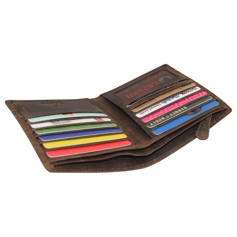 RFID Blocking Men's Slim Bifold Hipster Credit Card Vintage Leather