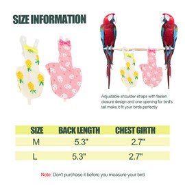 Cikonielf Bird Nappy Parrot Cloth Nappies Washable Breathable Parrot Nappies Bird Flying Costume for Birds Budgies Cockatiels, yellow, L