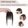 SEGO Clip in Fringe Real Human Hair Extensions [#1B Natural