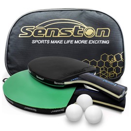 Senston Table Tennis Rackets with Balls Ping Pong Paddle Sets, Table Tennis Bats with Carry Bag, Ping Pong Racket for Indoor, Outdoor Play