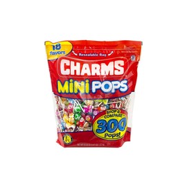 Charms Mini Pops 18 Assorted Flavors with Resealable Bag (300 Count)