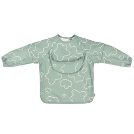 BÉABA, Baby Bib, Baby Catcher Bib, Mother Bib, Waterproof, Elastic Bib, Bib with Long Sleeves, Removable Sleeves, Collection Pocket, Easy to Clean, Developable, Sage Green