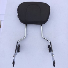 SMT-Unadjustable Chrome Backrest Sissy Bar with pad Compatible With ALL YEAR Harley Touring FLHR- Road King FLHX- Street Glide (NEED DOCKING Compatible With INSTALL SOLD SEPARATELY) [B019GITNYU]