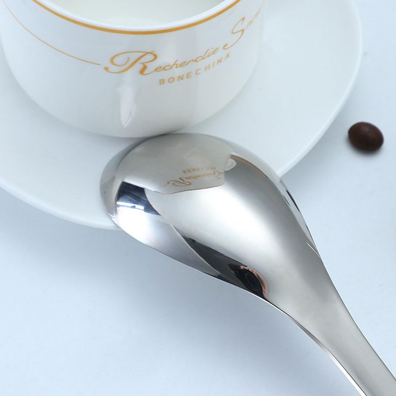 6 PCS Soup Spoons,410 Stainless Steel Soup Spoon for Home