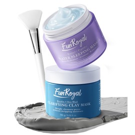 Glow-Boosting Face Masks Skincare Set – Deep Detox Clay Mask for Clear Pores, Blackheads and Excess Oil, Hydrating Overnight Face Mask with 10% Hydrolyzed Collagen – Spa-Like Facial Skin Care at Home