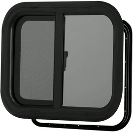 PROFLEX Heavy Duty RV Window Horizontal Slide 20" W x 15" H – Ultra Thick 5 MM Tempered Glass, DOT Certified RV Replacement Camper Windows with Trim Rings for 1’’ to 1-1/2" Wall