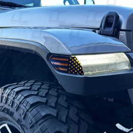 American Flag Front Side Marker Accent Decal Kit for Jeep Gladiator/Jeep Wrangler JL (2018-2025)
