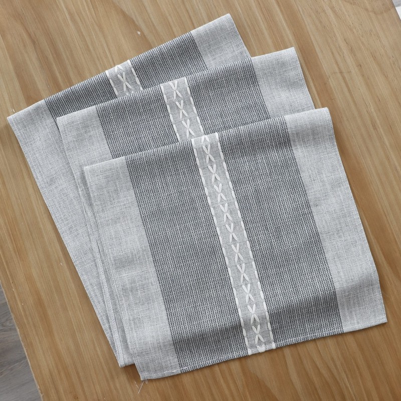 NEWISHER Braided Striped Table Runner Rustic Embroidery Coffee Table Runners