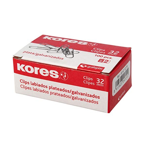 Kores 471275 Galvanised Clip Box, Silver, N or 2 (32mm)