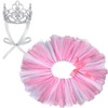 2 Pcs Dog Crown Headband Dog Tutu Dress Set Crystal