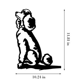YO-yiHHG Adorable Dog Stake Decoration Yard Garden Outdoor Poodle Lawn Decor Metal Art Dog Silhouette Decoration Steel Dogs Statue Adorable Ornament Gift (Poodle)