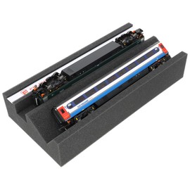 Feldherr Premium Locomotive Lounger for Model Railways - Magnetic Strips, Maintenance Channel, PU Foam, 360 x 175 x 70 mm - Ideal for H0 & TT Gauge