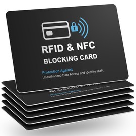 runzoos 6 Pack RFID Blocking Cards, Safe Guard Card Protector for Debit Credit Card, Passport, RFID Blocker for Wallet Purse, Protection Against Unauthorized Scanning and Data Theft