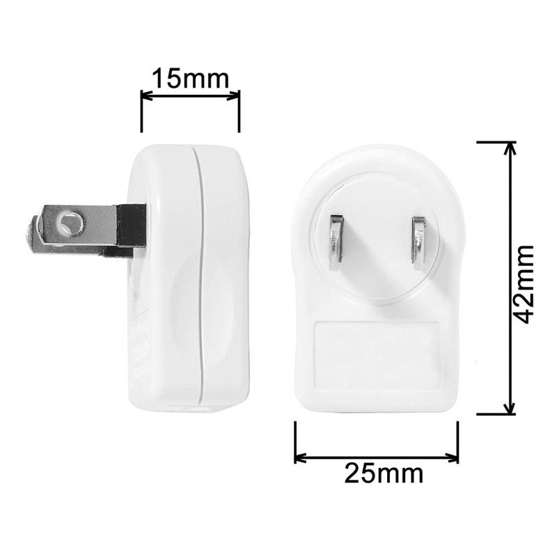 NFHK NEMA 1-15P USA Outlet Saver Power Extension Adapter 2-Prong