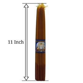 33 Natural Beeswax Taper Candles 11" Tall Blessed Church Jerusalem Holy Land Candles