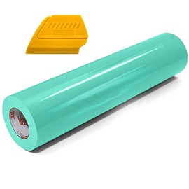 Oracal 751 Premium Long-Term Indoor & Outdoor Craft Vinyl 12in x 6ft Roll for Cutters and Plotters Including Hard Yellow Detailer Squeegee (High Gloss Mint)