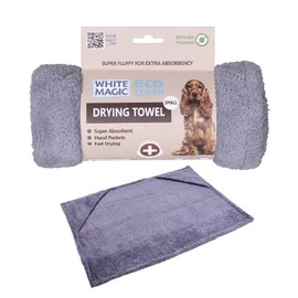 White Magic Pet Drying Towel, Small – Super Absorbent, Anti-Bacterial, Quick-Dry, Machine Washable, 40x70cm, Perfect for Dogs & Cats