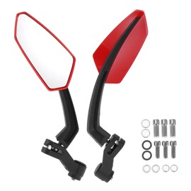 ACROPIX M8/M10 Motorcycle Rear View Mirrors Bar End Side Mirrors Mount Adjustable Red Plastic Prismatic Shape