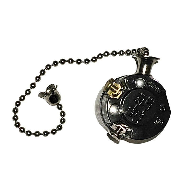 E26 Lamp Socket Replacement Pull Chain Switch, 6" Nickel Plated